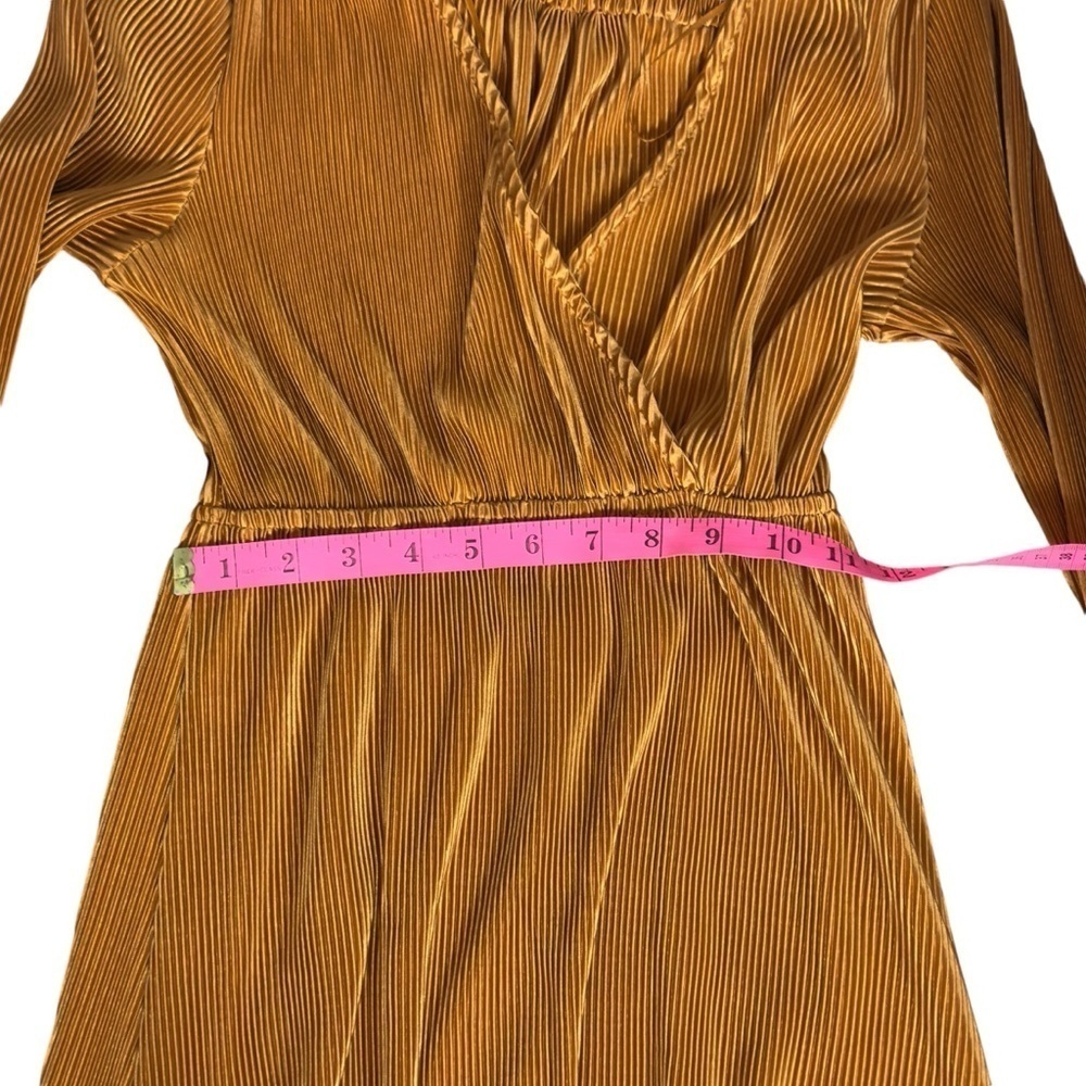 EUC Baltic Born Venus pleated maxi dress, gold mustard, size Xsmall - Picture 6 of 14
